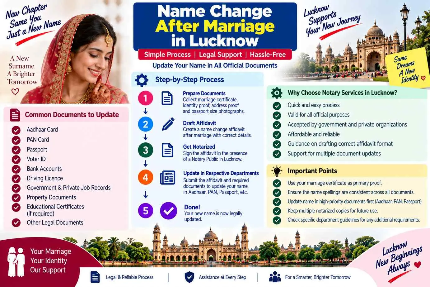 Name change after marriage in Lucknow